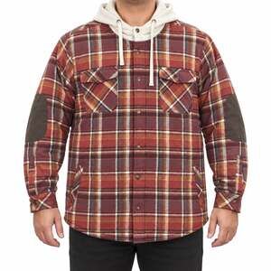 Legendary Whitetails Jacket Mens 2XL Plaid Hooded Sherpa Lined Flannel Shacket